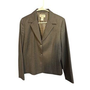 Pendleton Womens Virgin Wool Gray Blazer‎ Jacket Size 12